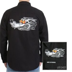 Hot Leathers Men's Race Wolf Long Sleeve Flannel